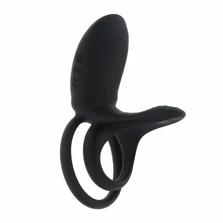 Playboy Just Right Black Dual Silicone Vibrating Ring System