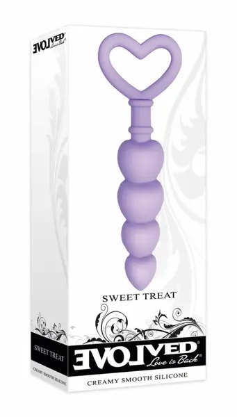 Evolved Novelties Sweet Treat silikonske kuglice u obliku srca, ljubičaste, 19 cm