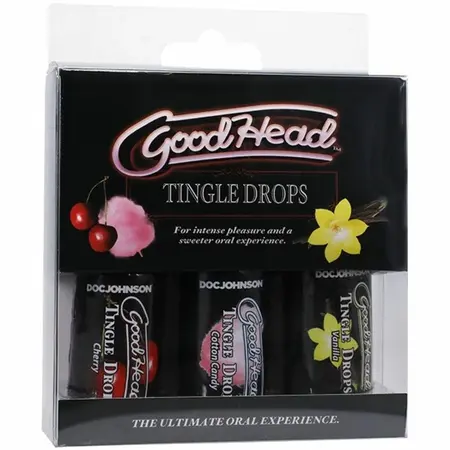 Doc Johnson GoodHead Tingle Drops Trio set za oralnu negu sa ukusima 3x29ml