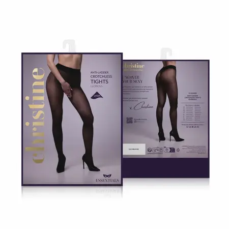 Glorious Anti-Ladder Open Gusset Tights Black by Glorious - Durable Comfort