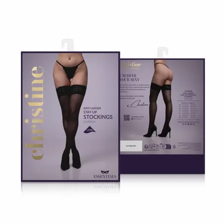 Glorious Stay-Up Stockings Black with Anti-Ladder System by Stay Up