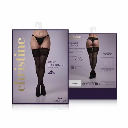 Exclusive Love Me More Stay-Up Stockings Black 15 Denier with Lace Top