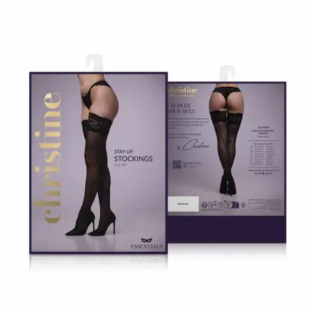Like Me Luxury Hold-Up Stockings 20 Denier with Lace Top Black