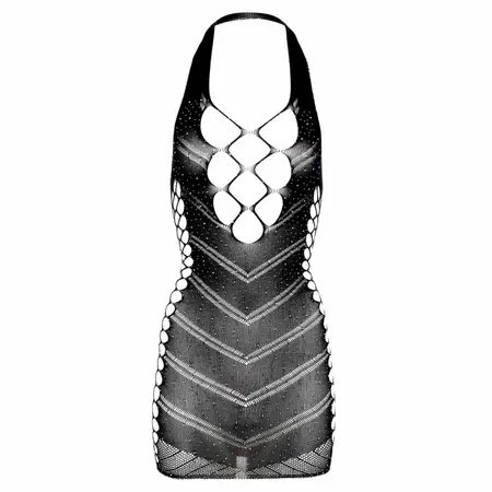 Amethille Glitter Dress Black - Shimmering Lace-Up Mini by Dresscode