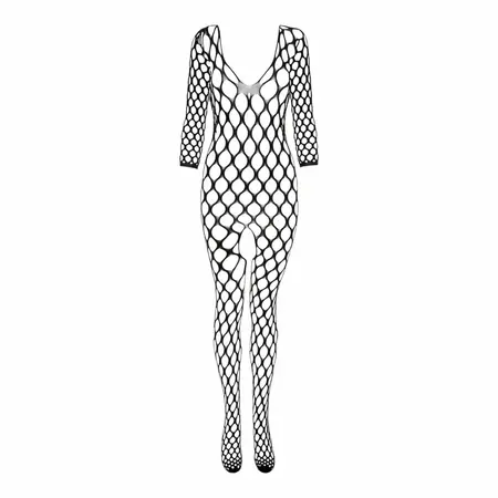 Passion Safiya Fishnet Bodystocking, Open Design, Black, One Size