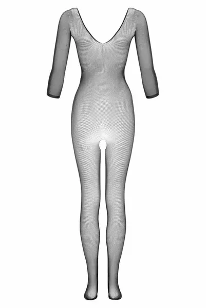 Obsessive Vaera Black Full-Body Catsuit with Decorative Patterns