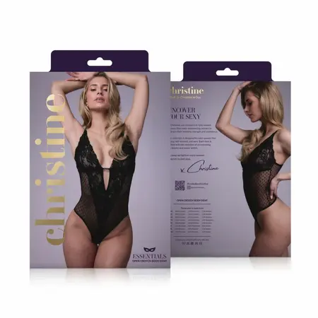 Sensual Dewi Lace Bodysuit Black - Adjustable, Polka Dot, Open Design