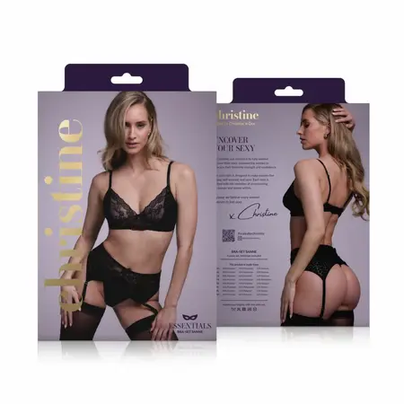 Sanne 3-Piece Lingerie Set by Be Wicked Black Leopard Print Adjustable