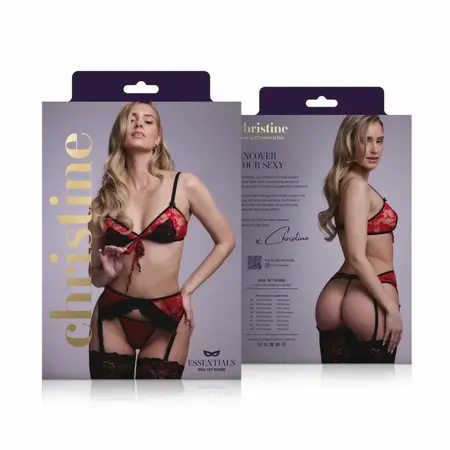 BeWicked Bobbi 3-Piece Lace Lingerie Set with Adjustable Straps, Pink