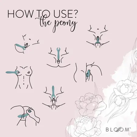 Bloom Peony dvostrani vibrator za parove zeleni vodootporni silikon