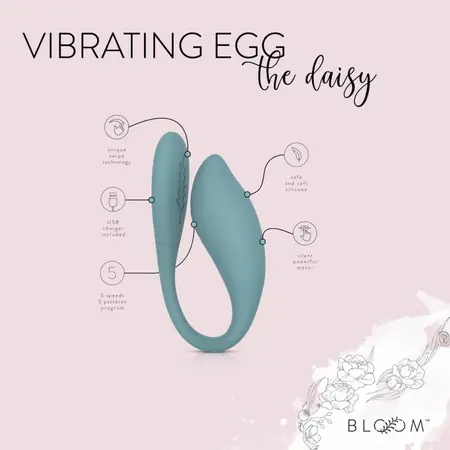 Bloom Daisy Vibrirajuće Jaje Zeleno - Silikonsko, Vodootporno, 5 Režima