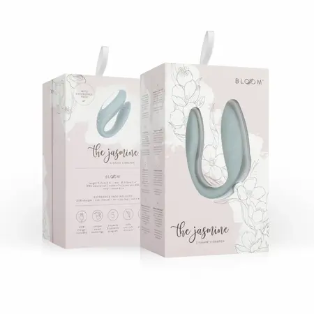 Bloom Jasmine C Shape vibrator zeleni, nežan silikon i senzorska kontrola prevlačenjem