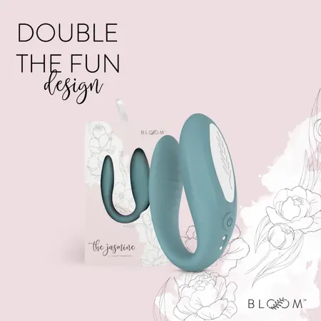 Bloom Jasmine C Shape vibrator zeleni, nežan silikon i senzorska kontrola prevlačenjem
