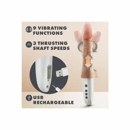Blush Novelties Dr. Hammer Beige intimna mašina sa potiskom 17.7 cm