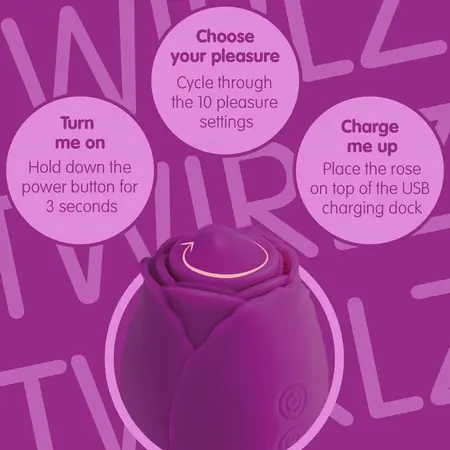 Skins Rose Buddies The Rose Twirlz kompaktni silikonski vibrator roze