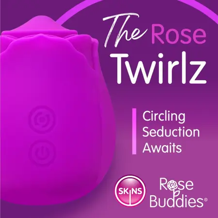 Skins Rose Buddies The Rose Twirlz kompaktni silikonski vibrator roze