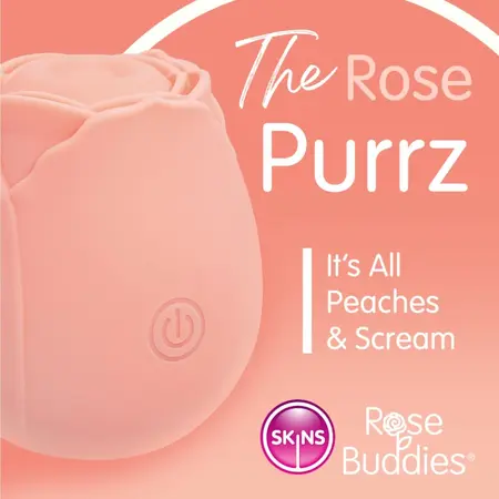 Skins Rose Buddies The Rose Purrz vibrator roze, 10 brzina, punjiv putem USB-a