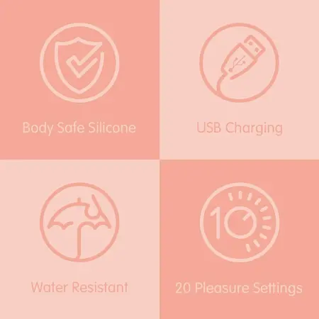 Skins Rose Buddies The Rose Purrz vibrator roze, 10 brzina, punjiv putem USB-a