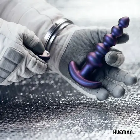 Hueman Galaxy Force crni vibrirajući analni čep sa kuglicama na daljinsko upravljanje