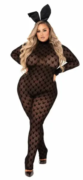 Playboy Lingerie Bunny dvodelni set u crnoj boji sa kultnim kombinezonom i ušima