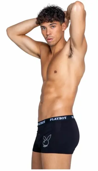 Playboy Men’s Tuxedo Modal Boxer Black - Elegant Soft-Fit Underwear