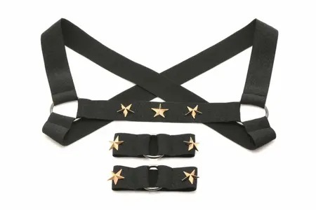 XR Brands set crnog podesivog pojasa za grudi i traka za ruke od 89 do 102 cm