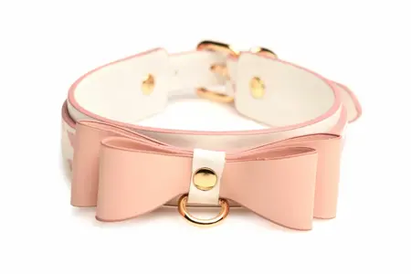 XR Brands Kitty Pink Bondage Set Vegan Leather Gold Accents Adjustable