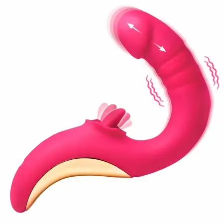 XR Brands Tease & Please Dual-Motion Pink Intimate Device, USB, Silicone