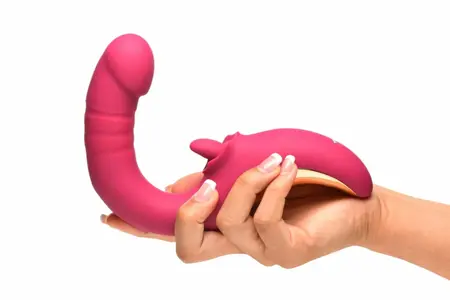XR Brands Tease & Please Dual-Motion Pink Intimate Device, USB, Silicone