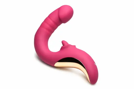 XR Brands Tease & Please Dual-Motion Pink Intimate Device, USB, Silicone