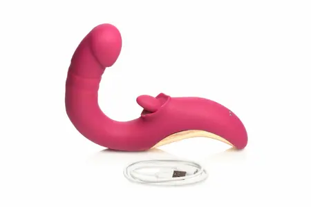 XR Brands Tease & Please Dual-Motion Pink Intimate Device, USB, Silicone