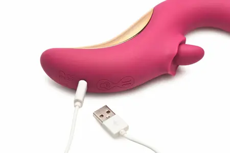 XR Brands Tease & Please Dual-Motion Pink Intimate Device, USB, Silicone