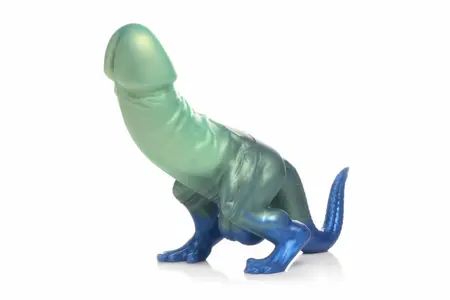 XR Brands Jurassic Series silikonski praistorijski model zeleno plavi L