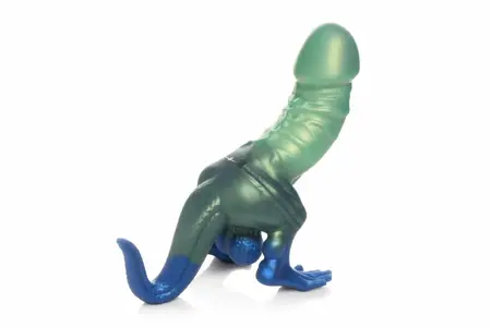 XR Brands Jurassic Series silikonski praistorijski model zeleno plavi L