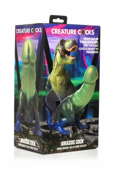 XR Brands Jurassic Series silikonski praistorijski model zeleno plavi L