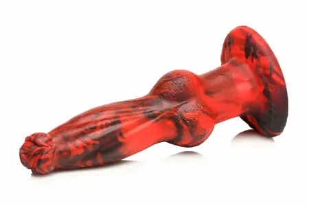 XR Brands Hel-Wolf intimni vibrator sa funkcijom potiskivanja crveno/crni