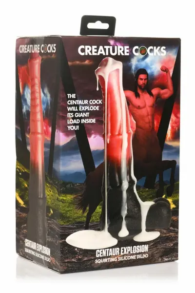XR Brands Centaur Intimate Silicone Machine Black/Red 100ml with Suction Cup