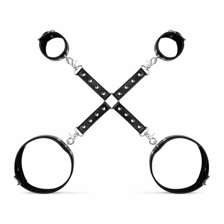 Bedroom Fantasies Cuffs & Hogtie Set Black Podesivi sistem od PU kože