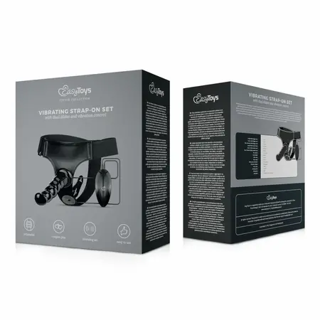 Fetish Collection vibrirajući strap on set sa podesivim pojasom u crnoj boji