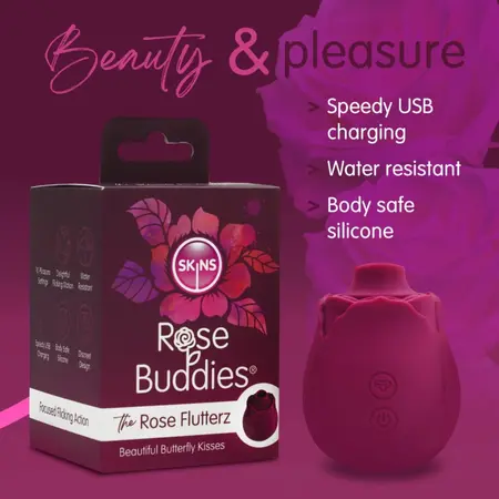 Skins Rose Buddies Flutterz intimni stimulator bordo vodootporni USB