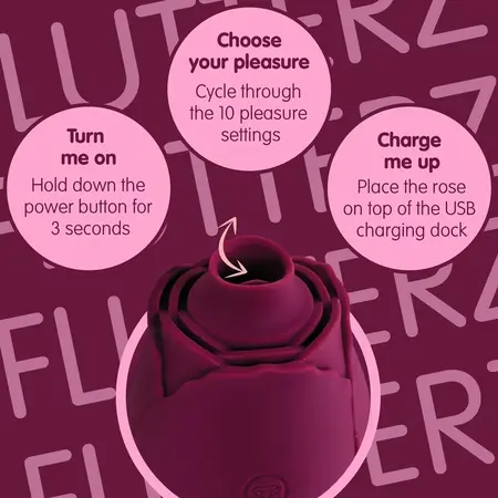 Skins Rose Buddies Flutterz intimni stimulator bordo vodootporni USB