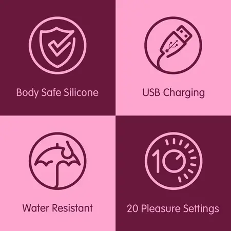 Skins Rose Buddies Flutterz intimni stimulator bordo vodootporni USB