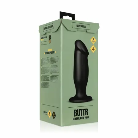 BUTTR AH-1 Cobra intimni čep od PVC materijala u crnoj boji, dužine 15 cm sa sigurnim postoljem