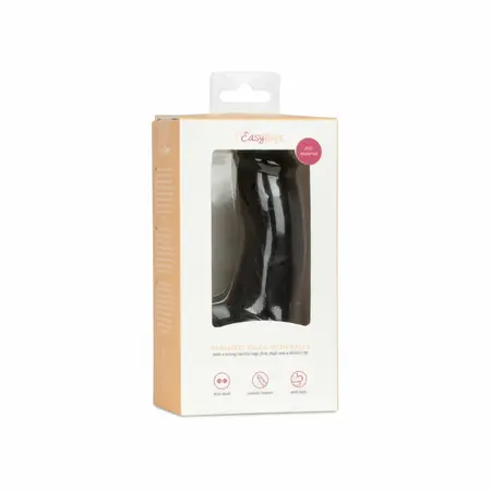 EasyToys silikonski crni intimni model sa postoljem 12 cm