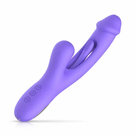 Good Vibes Only Tess silikonski rabbit vibrator sa dva motora roze