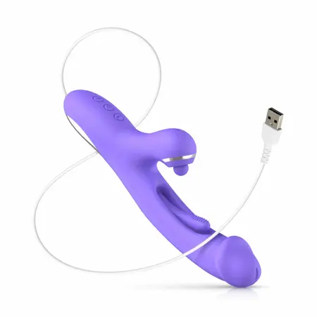 Good Vibes Only Tess silikonski rabbit vibrator sa dva motora roze