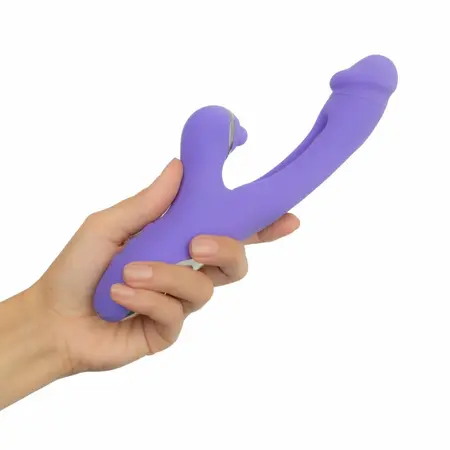 Good Vibes Only Tess silikonski rabbit vibrator sa dva motora roze
