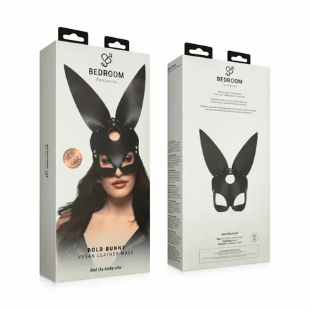 Bedroom Fantasies Bold Bunny crna maska zeke, podesivi kožni aksesoar