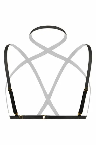 Bijoux Indiscrets Fia Strappy Harness Bralette Black elegantni podesivi remenčići za senzualan izgled