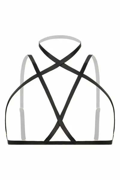 Bijoux Indiscrets Fia Strappy Harness Bralette Black elegantni podesivi remenčići za senzualan izgled